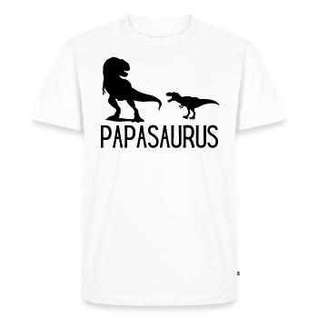 Papa Saurus, Dino, dinosaur, tyrex - T-shirt Premium bio Homme - blanc - Devant - Nico (187cm)