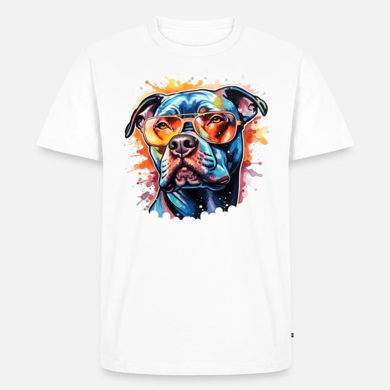 Pitbull - Männer Premium Bio T-Shirt - Weiß