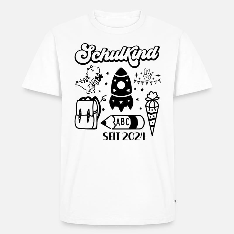 Schulkind seit 2024 Schulstart - Männer Premium Bio T-Shirt - Weiß