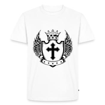 Croix Symbole Armoiries - T-shirt Premium bio Homme - blanc - Devant - Nico (187cm)