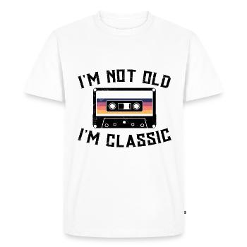 80s 90s Music Cassette Mixtape Funny - T-shirt Premium bio Homme - blanc - Devant - Nico (187cm)