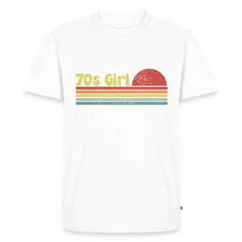 70s Fille 70s Fille Hippie - T-shirt Premium bio Homme - blanc - Devant - Nico (187cm)