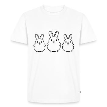Équipe de lapins Pâques drôle - T-shirt Premium bio Homme - blanc - Devant - Nico (187cm)