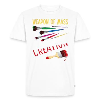 Armes de création de masse Funny Art Supply Artist P - T-shirt Premium bio Homme - blanc - Devant - Nico (187cm)