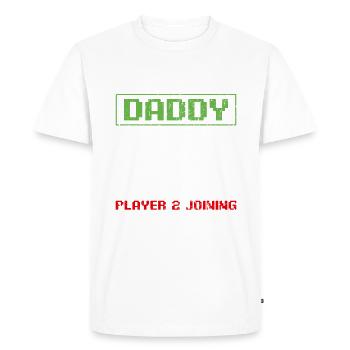 Je suis monté au niveau de Papa New Dad Gamer Funny Husband - T-shirt Premium bio Homme - blanc - Devant - Nico (187cm)