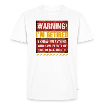 Cadeau de bâillon de retraite pour les hommes Avertissement dans le plaisir à la retraite - T-shirt Premium bio Homme - blanc - Devant - Nico (187cm)