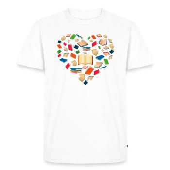 Livre amoureux amoureux forme douce lecture cadeau bibli - T-shirt Premium bio Homme - blanc - Devant - Nico (187cm)