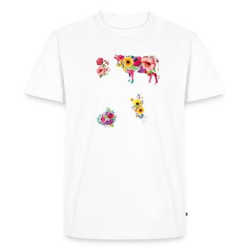 J'aime les vaches drôles amoureux des vaches femmes filles - T-shirt Premium bio Homme - blanc - Devant - Nico (187cm)