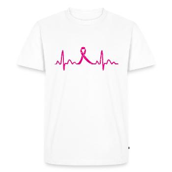 Femmes USA Drapeau Ruban Breast Cancer Awareness Pat - T-shirt Premium bio Homme - blanc - Devant - Nico (187cm)