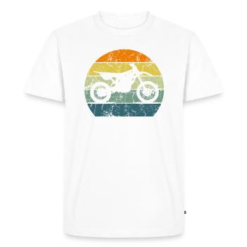 Dirt Bike Motocross Motorcycle Vintage Retro Moto - Men's Premium Organic T-Shirt - white - Front - Nico (187cm)