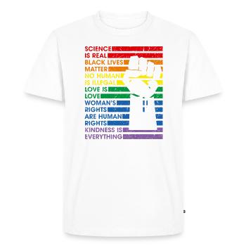 Science Is Real Black Lives Matter Lgbt Pride Love - T-shirt Premium bio Homme - blanc - Devant - Nico (187cm)