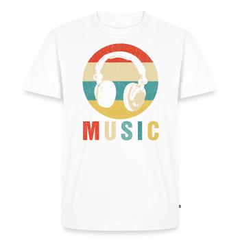 Mélomanes Producteur DJ Musiciens Drôle Rétro - T-shirt Premium bio Homme - blanc - Devant - Nico (187cm)
