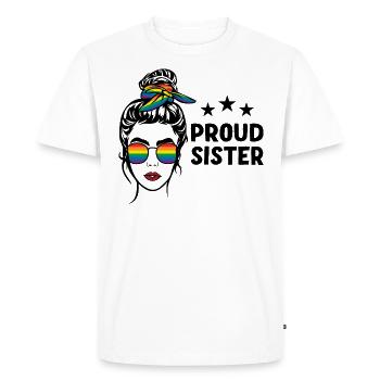Sœur LGBT Fière - T-shirt Premium bio Homme - blanc - Devant - Nico (187cm)