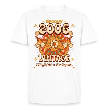 Vintage Année 2006 Anniversaire Femme 18 Ans - T-shirt Premium bio Homme - blanc - Devant - Nico (187cm)