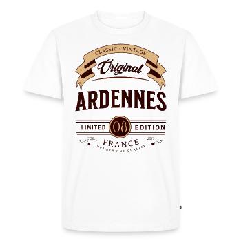 Vintage Ardennes Department France - Men's Premium Organic T-Shirt - white - Front - Nico (187cm)