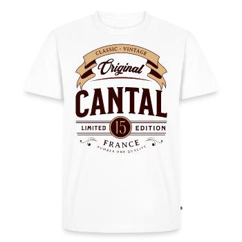 Vintage Cantal Departement France - T-shirt Premium bio Homme - blanc - Devant - Nico (187cm)