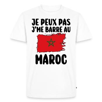 J'Me Barre au Maroc Voyage Cadeau - T-shirt Premium bio Homme - blanc - Devant - Nico (187cm)