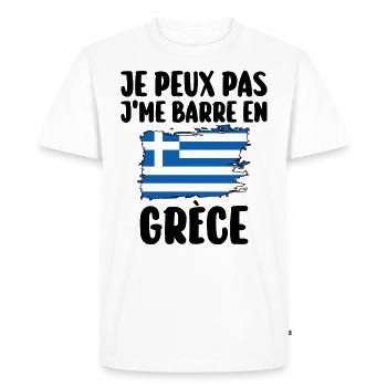 J'Me Barre En Grèce Voyage Cadeau - T-shirt Premium bio Homme - blanc - Devant - Nico (187cm)