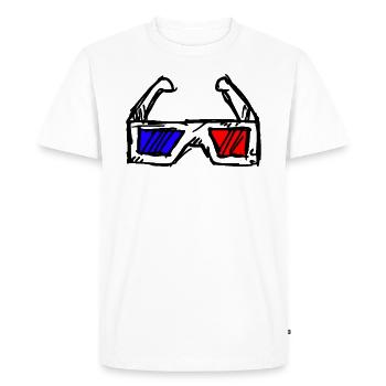 3d lunettes noir - T-shirt Premium bio Homme - blanc - Devant - Nico (187cm)