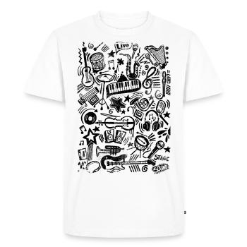Music doodle - Men's Premium Organic T-Shirt - white - Front - Nico (187cm)