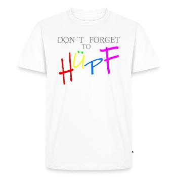 don’t forget to saut pour fond lumineux - T-shirt Premium bio Homme - blanc - Devant - Nico (187cm)