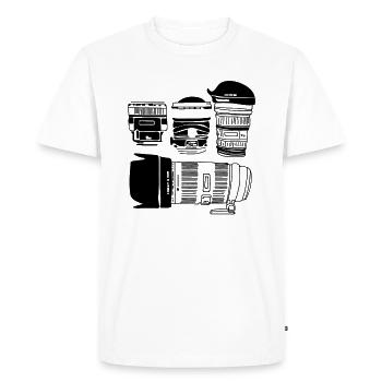 Camera lens - Men's Premium Organic T-Shirt - white - Front - Nico (187cm)