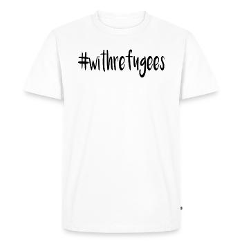 With Refugees pour tous contre la haine en ligne - T-shirt Premium bio Homme - blanc - Devant - Nico (187cm)