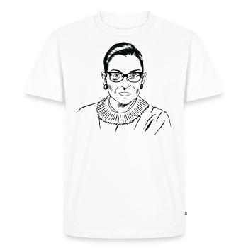Cadeau de silhouette de Ruth Bader Ginsburg - T-shirt Premium bio Homme - blanc - Devant - Nico (187cm)