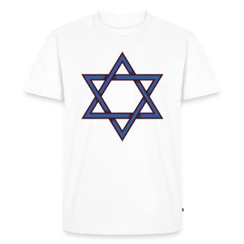 Étoile de David - T-shirt Premium bio Homme - blanc - Devant - Nico (187cm)
