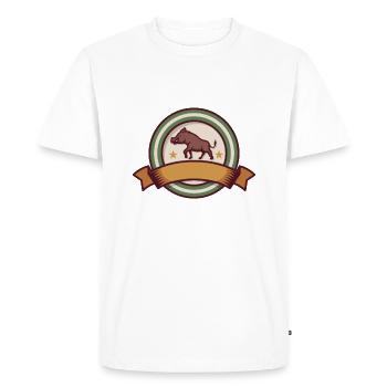 Logo du concours de chasse. - T-shirt Premium bio Homme - blanc - Devant - Nico (187cm)