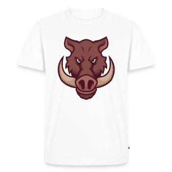 Sanglier - T-shirt Premium bio Homme - blanc - Devant - Nico (187cm)