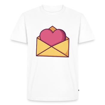 Cœur dans une enveloppe - T-shirt Premium bio Homme - blanc - Devant - Nico (187cm)