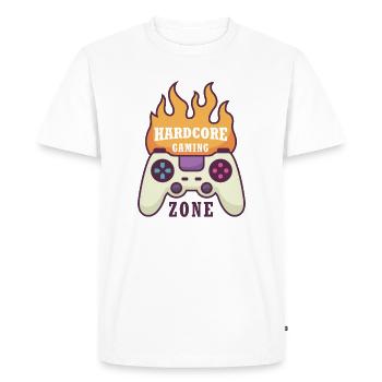 Gamepad on Fire - Men's Premium Organic T-Shirt - white - Front - Nico (187cm)