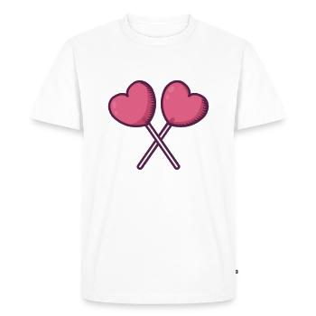 Sucettes Valentine - T-shirt Premium bio Homme - blanc - Devant - Nico (187cm)