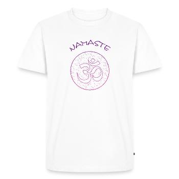 Om Yoga Namaste yoga - Men's Premium Organic T-Shirt - white - Front - Nico (187cm)