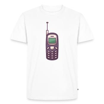 Téléphone portable rétro Gsm - T-shirt Premium bio Homme - blanc - Devant - Nico (187cm)