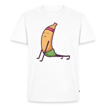 Banana Yoga - Men's Premium Organic T-Shirt - white - Front - Nico (187cm)