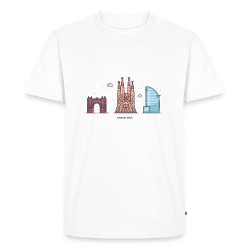 Barcelone - T-shirt Premium bio Homme - blanc - Devant - Nico (187cm)