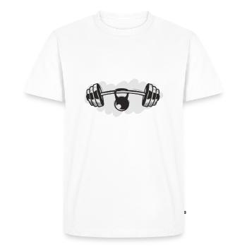 Barbell et kettlebell - T-shirt Premium bio Homme - blanc - Devant - Nico (187cm)
