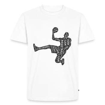 Basketteur Joueur de basket-ball Joueur de basket-ball - T-shirt Premium bio Homme - blanc - Devant - Nico (187cm)