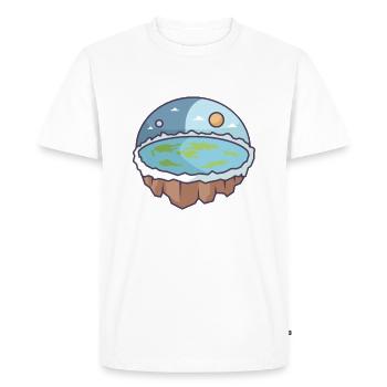 Flat Earth - Men's Premium Organic T-Shirt - white - Front - Nico (187cm)