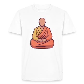 A Monk Practicing Yoga - Men's Premium Organic T-Shirt - white - Front - Nico (187cm)