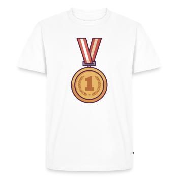 Médaille Marathon - T-shirt Premium bio Homme - blanc - Devant - Nico (187cm)
