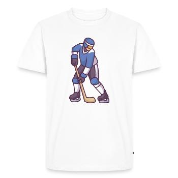 Sportif avec bâton de hockey - T-shirt Premium bio Homme - blanc - Devant - Nico (187cm)