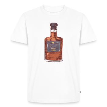 Bouteille d'alcool marron avec couvercle - T-shirt Premium bio Homme - blanc - Devant - Nico (187cm)