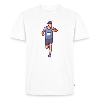 Runner in a Race. - Men's Premium Organic T-Shirt - white - Front - Nico (187cm)