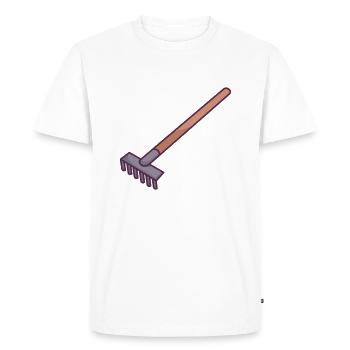 Râteau - T-shirt Premium bio Homme - blanc - Devant - Nico (187cm)
