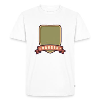 Ranger Badge - Men's Premium Organic T-Shirt - white - Front - Nico (187cm)