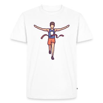 Marathonien - T-shirt Premium bio Homme - blanc - Devant - Nico (187cm)