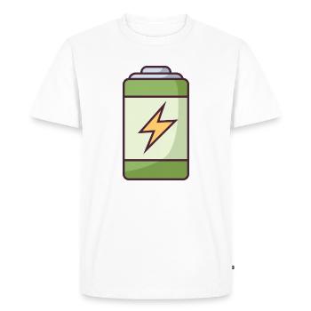 Battery Full of Energy. - Men's Premium Organic T-Shirt - white - Front - Nico (187cm)